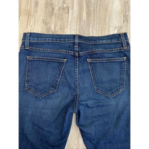 Current/Elliott Cropped Straight Leg Jeans Raw Hem Mid Rise Women’s Sz 27 Waist - Picture 8 of 8